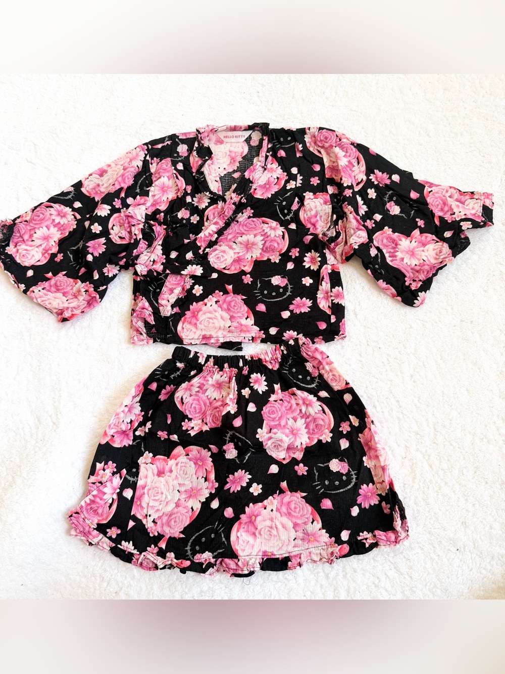 Sanrio Hello Kitty toddler Girls Jinbei Yukata Pajama 4T Pants Tops Japan Gal
